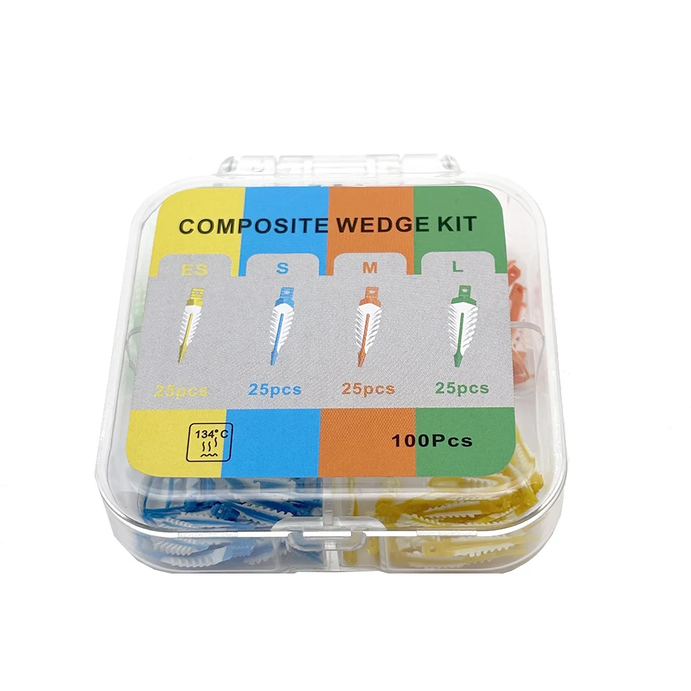 100Pc Dental Interdental Wedges Kit Dental Silicone Adaptive Dental Matrix Autoclaved Composite Wedges Silicone Dentist Material