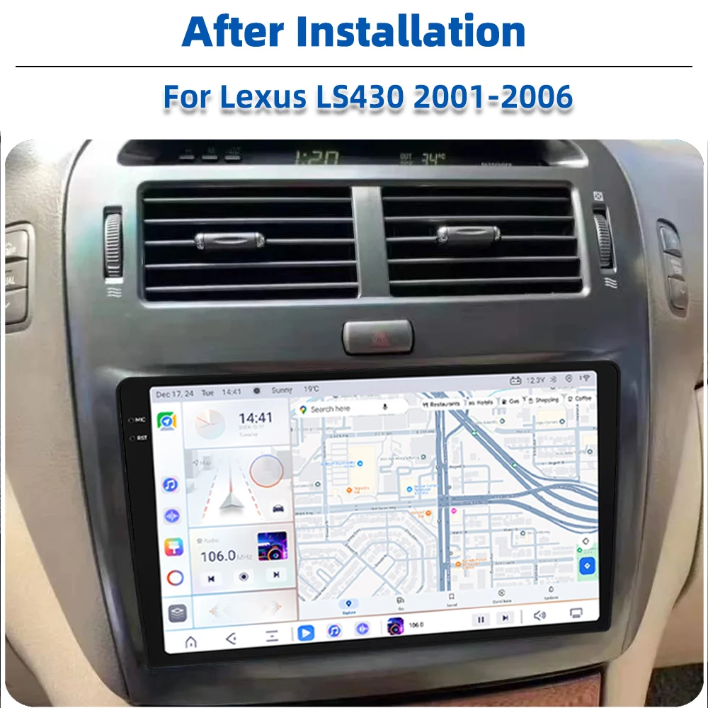 Ts20 Android 13 2K Bildschirm 7870 Auto Stereo Radio Multimedia System Für Lexus LS430 LS 2000-2006 GPS Navigation FM AM DSP WIFI