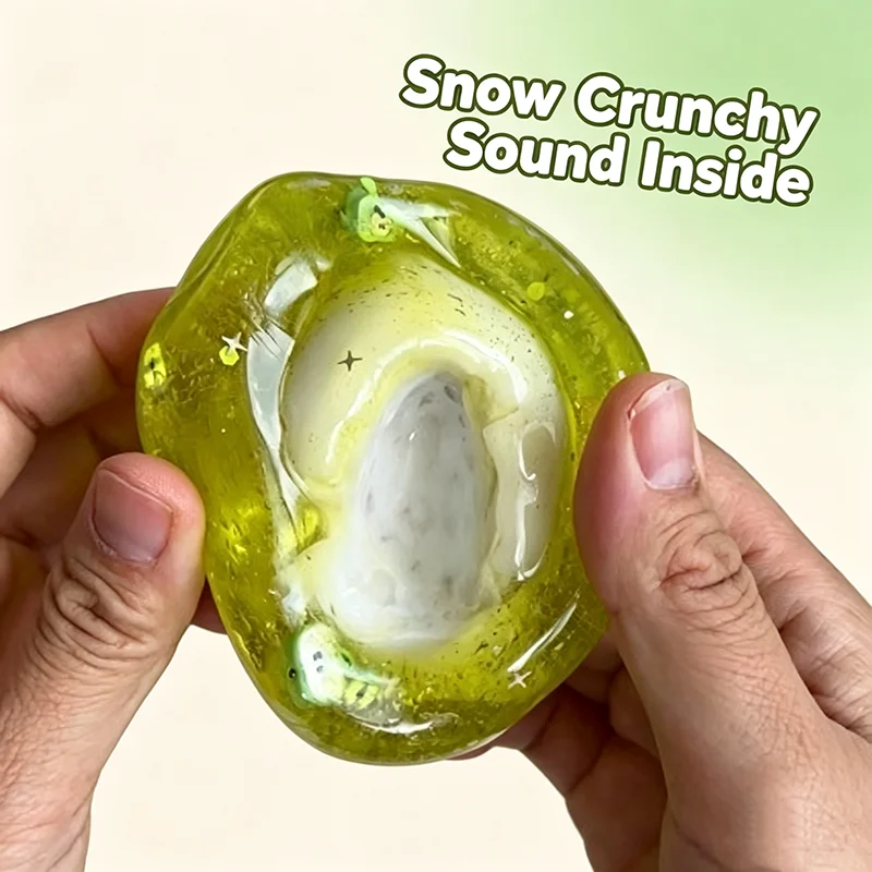 Crispy Apple Squishy Non‑Restorable Vaseline Fidget Toy Crunchy Snow‑Crunch Sound Squeeze Stress Relief Toy for Kids Adults