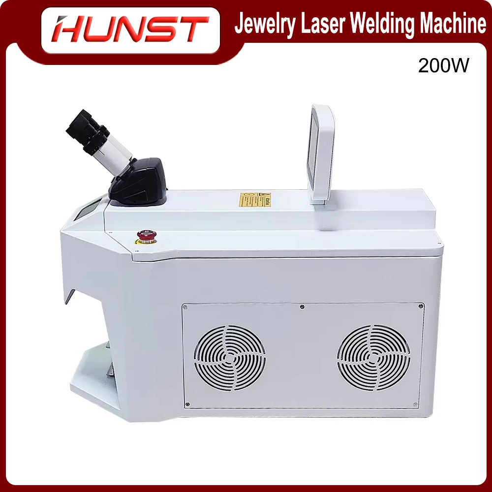 Hunst 200w jóias laser máquina de solda a ponto solda a laser com hd ccd microscópio para ouro prata corrente anel pingente dentadura