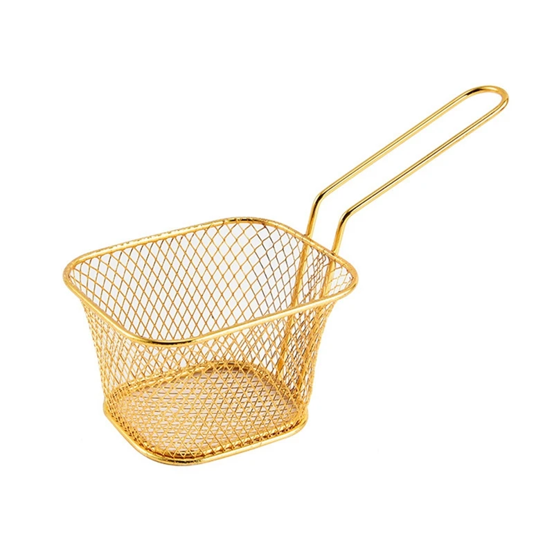 HOT SALE Frying Basket Mini French Fries Frying Basket Square Oil Filter Frying Basket Snack Tableware Basket