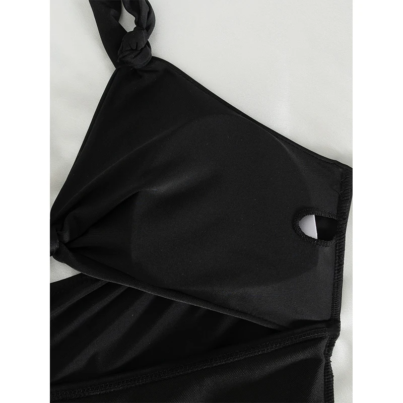 FASKOB solid color sexy One Piece bikini swimsuit female one-piece swimsuit 2025 bikini suit summer beach swimsuit