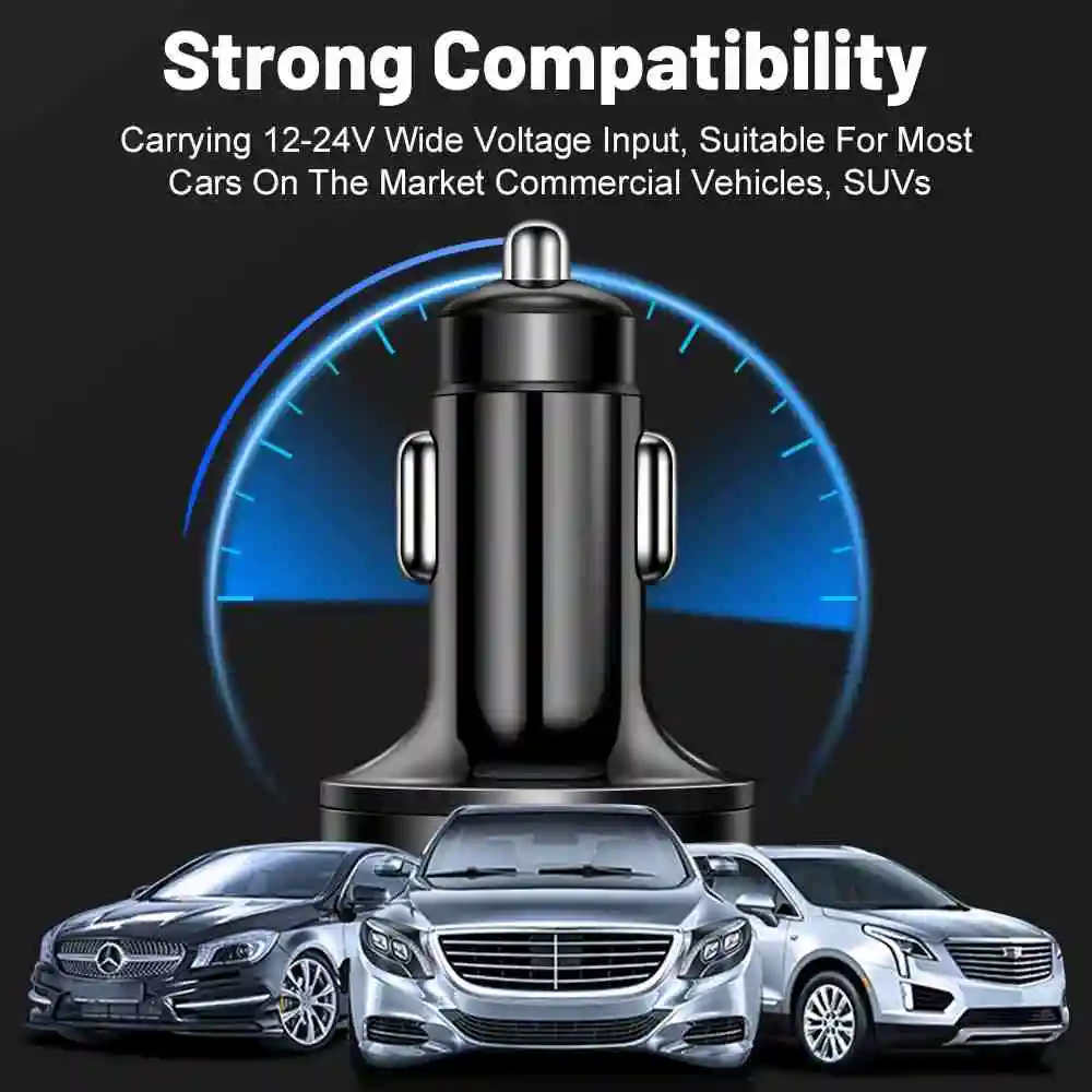 250W USB Car Charger PD QC3.0 USB C Car Phone Charger Type C Adapter for iPhone Samsung Huawei Xiaomi Quick Charge ﻿