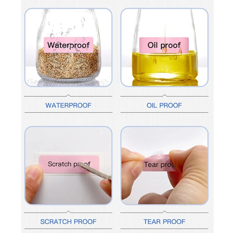 160Pcs Label Tapes Print Master Labels Refill Name Label 12 x 40mm Laminated Stickers Compatible D30 Thermal Label Paper Printer