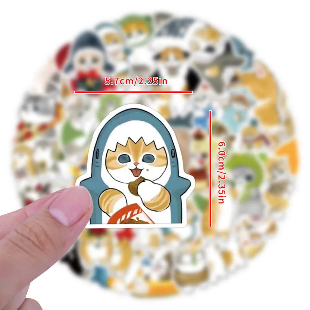 

55Pcs new style Stickers Cute Shark Cat DIY Stickers Scrapbooking fridge Phone Luggage notebook Skateboard Waterproof Decals