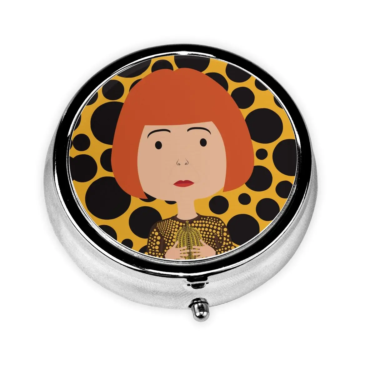 

Yayoi Kusama Halloween Pill Box 3-Compartment Pills Dispenser Aesthetic Polka Portable Medicine Organizer Storage Box Container