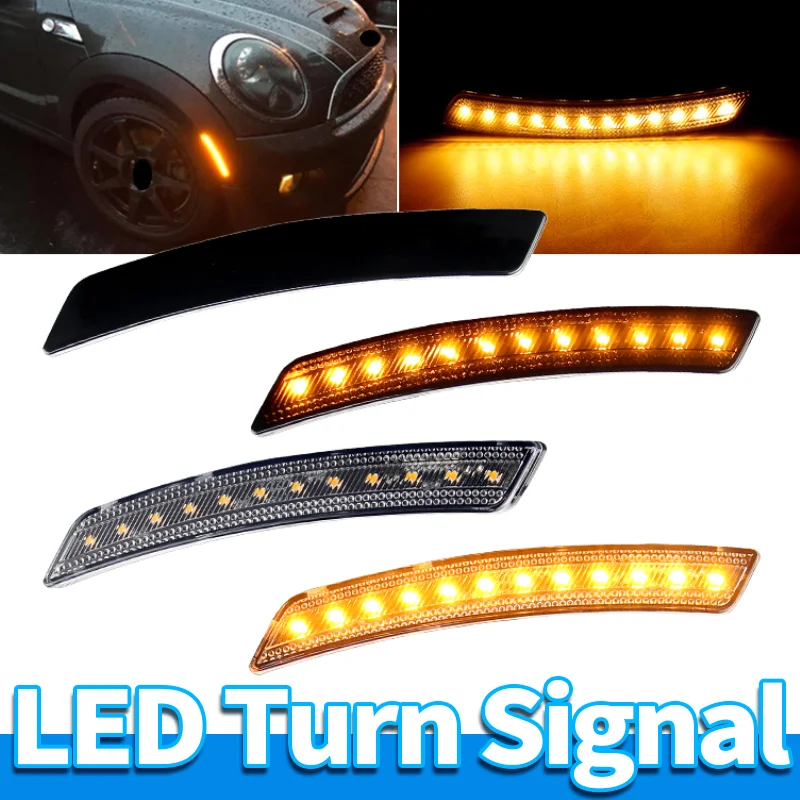 

LED Dynamic Sequential Side Marker Lights Lamp FOR Mini Cooper Hatchback Clubman Wagon Convertible Coupe Roadster 63132751334