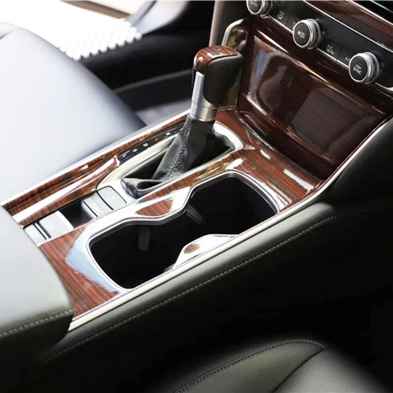 

For Honda Accord 10th 2018 Interior Wooden Color ABS Central Console Cup Holder Frame Trim