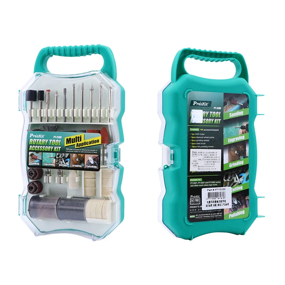 Pro'skit PT-5100 набор шлифовальных вращающихся инструментов, ручная многофункциональная электрическая мини-дрель «сделай сам» с зажимными аксессуарами
