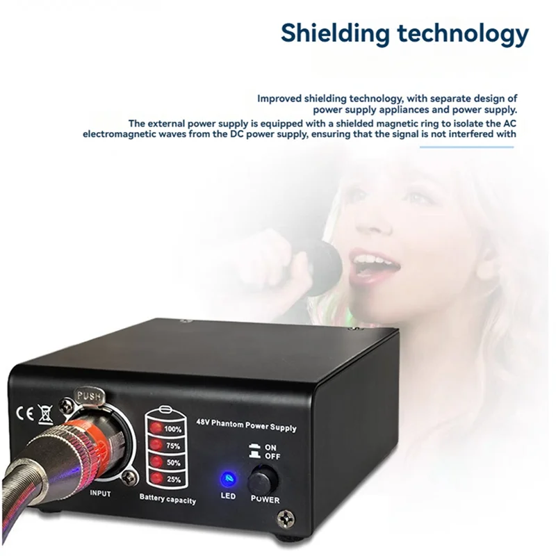 APPLIA-XLR 3 دبوس كابل الميكروفون 1-قناة 48 فولت فانتوم إمدادات الطاقة للميكروفونات المكثفة لمعدات تسجيل الموسيقى