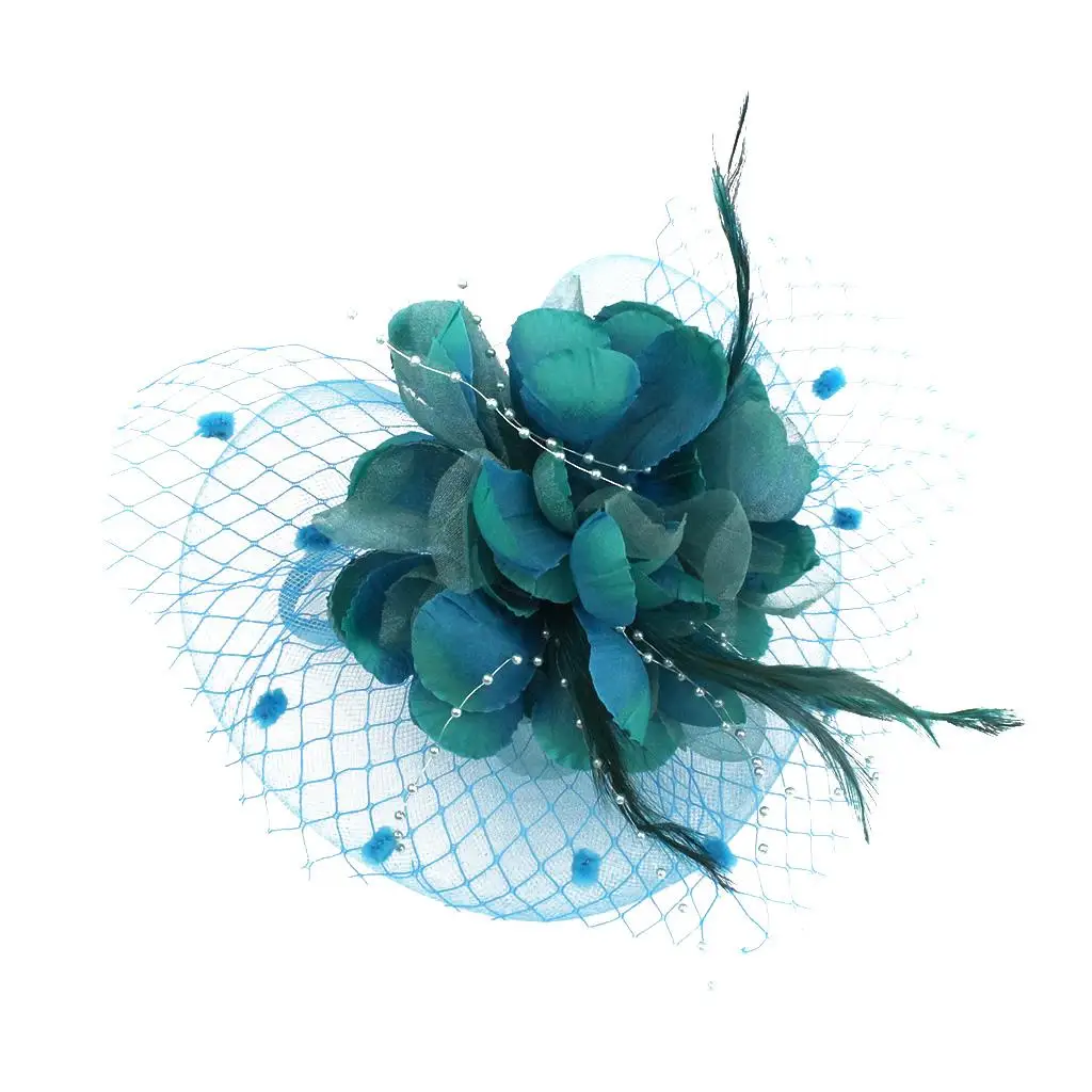 Phenovo Lady Flower Hat Hair Band Cocktail Party Headpiece Elegant Style for wedding Party Cocktail Party Banquet Occasion