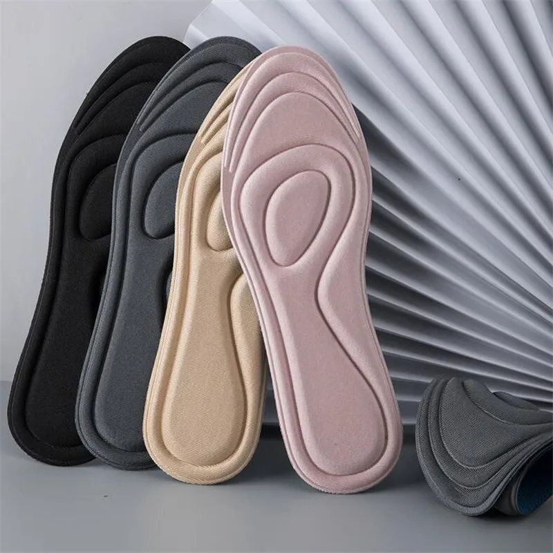 4D Memory Foam Orthopedic Insoles For Shoes Nano Antibacterial Deodorization Sweat Absorption Insert Sport Shoes Running Pads