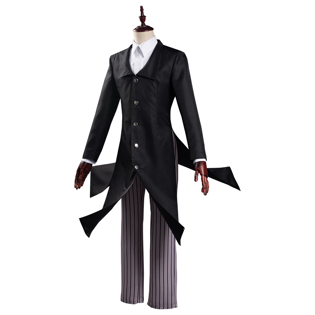 Anime Dämon Slayer Cosplay Kimetsu keine Yaiba Enmu Kostüm Schwarze Uniform Anzug Halloween Karneval Outfits