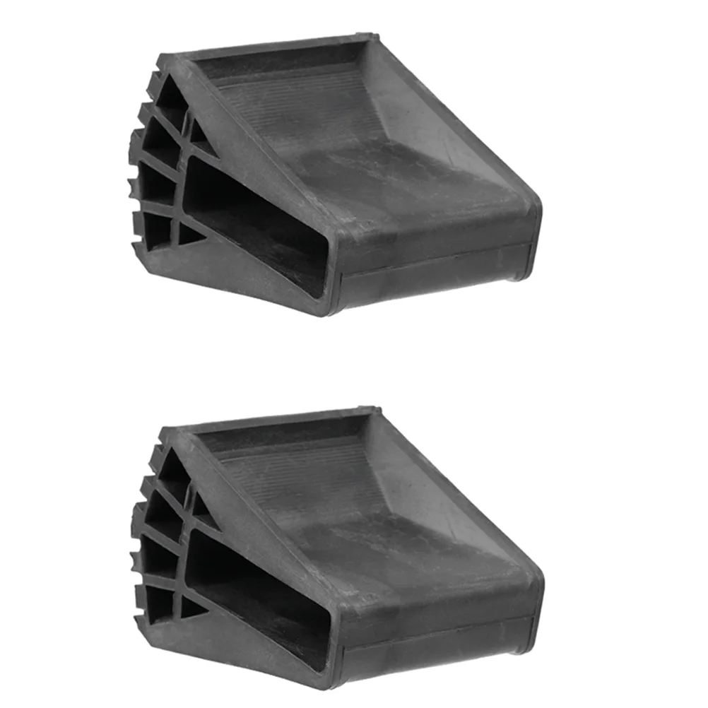 

2 Pcs Ladder Horizontal Stair Style Cap Folding Sliding Mat Foot Pad Pads Protective Black Pvc