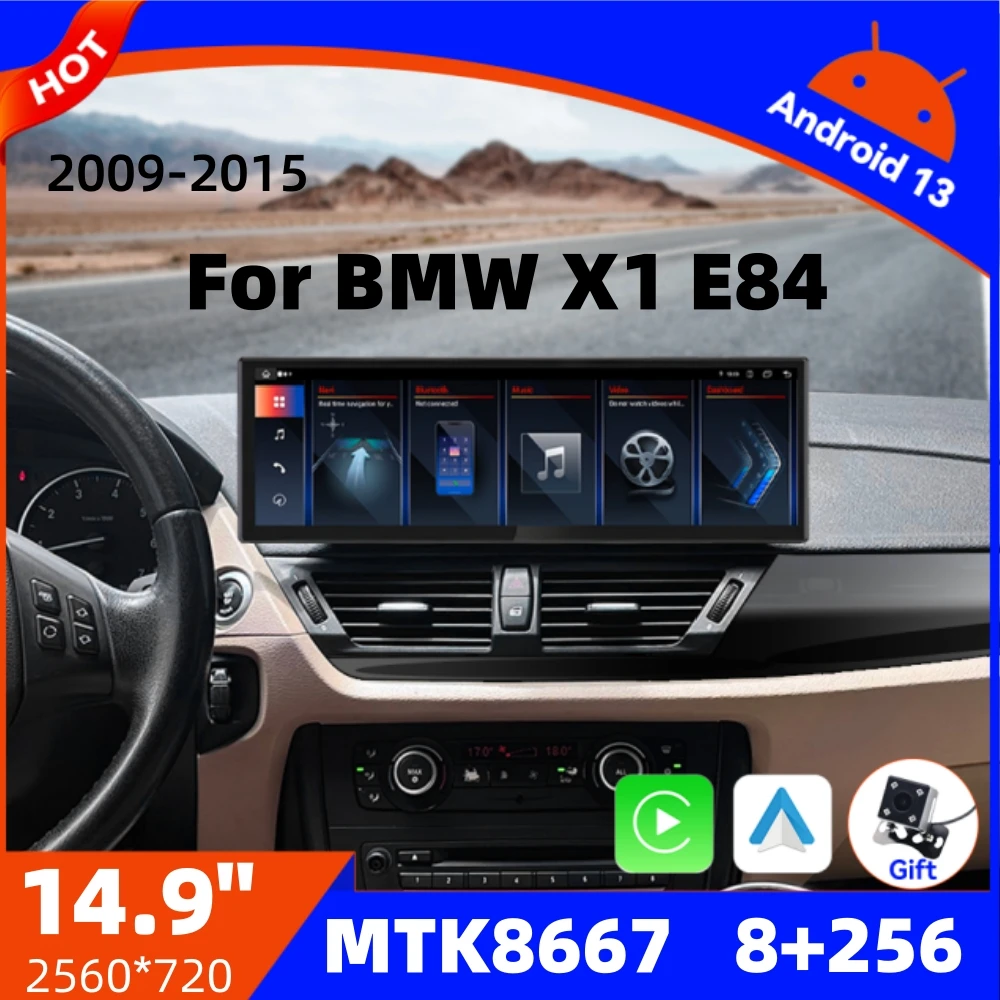 

Автомобильный радиоприемник с экраном 14,9 дюйма для BMW X1 E84 2009-2015 CIC System Wireless CarPlay Android Auto Мультимедийный плеер GPS Navi Головное устройство