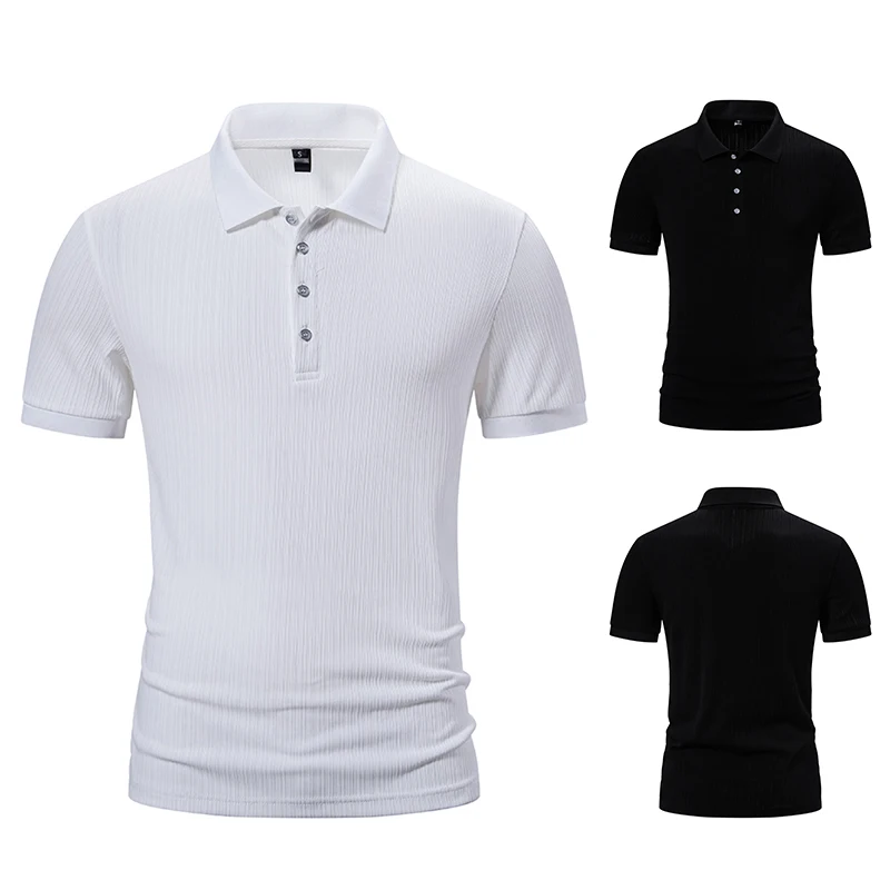 

Men's Shirts Vertical Lapel Shirt Anti Pilling Polo Shirt Casual Slim Fit Business Fashion T Shirt for Men