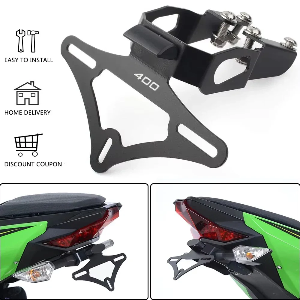 For KAWASAKI NINJA 400/250 Z400 2018-2024 2023 2022 2021 2019 Carbon Steel Motorcycle License Plate Cornering Lamp Holder