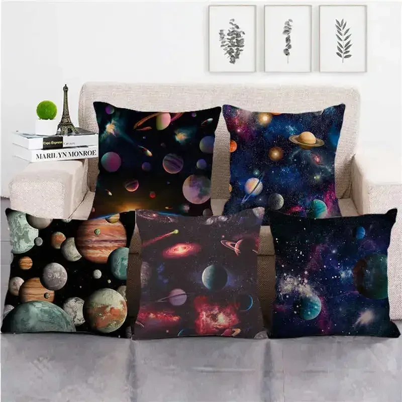 

Colorful Star Universe Pillowcase Home Decor Throw Beautiful Space Galaxy Planet pillowcase