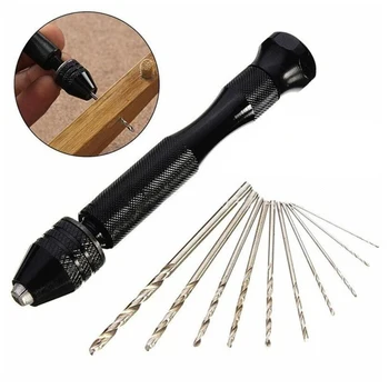 0.3-3.2mm Mini Micro trapano a mano strumenti per la lavorazione del legno foratura utensile rotante punta da trapano a torsione manuale per foratura di legno artigianale di gioielli