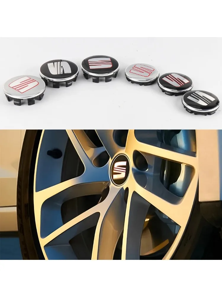 4 szt. 55/56/63mm Nakładki na felgi samochodowe z emblematem, naklejki na kołpaki do Seat Cupra Ateca Leon 6f 6j FR Mk2 Mk3 5f 1p Ibiza Exeo — 2