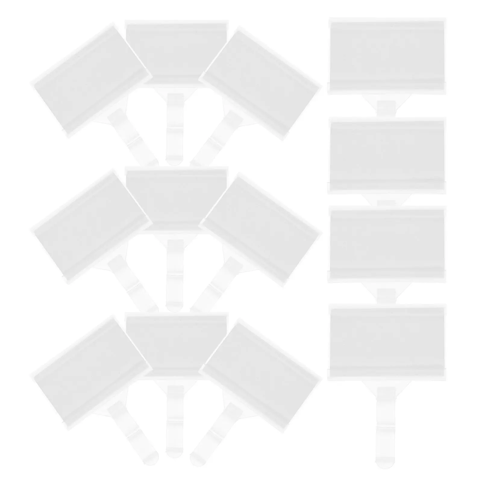 20Pcs Heavy Duty Waterproof Plastic Shelf Label Holder Hook Mount for Wire Rack Shelving Supermarket Retail Price Tags 51x35mm