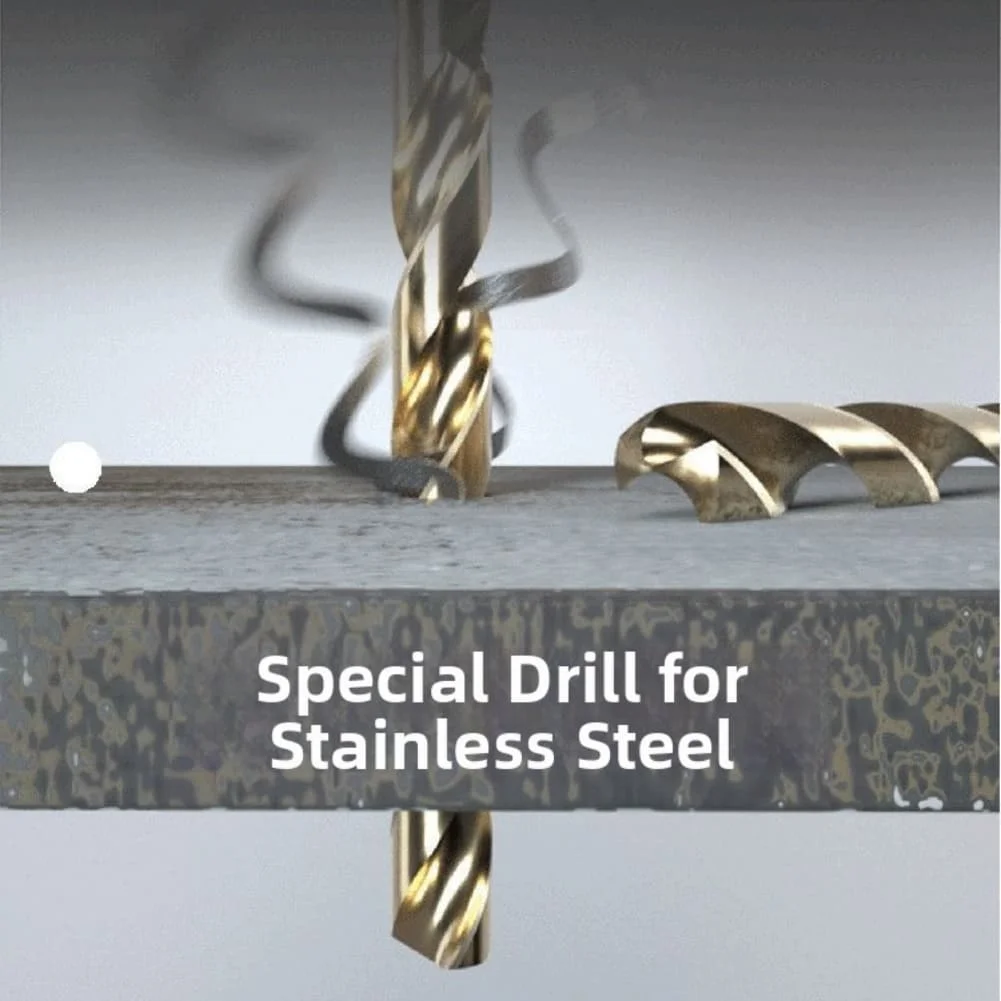 

Набор из 19 сверл из кобальтовой быстрорежущей стали для сверления металла, нержавеющей стали и чугуна