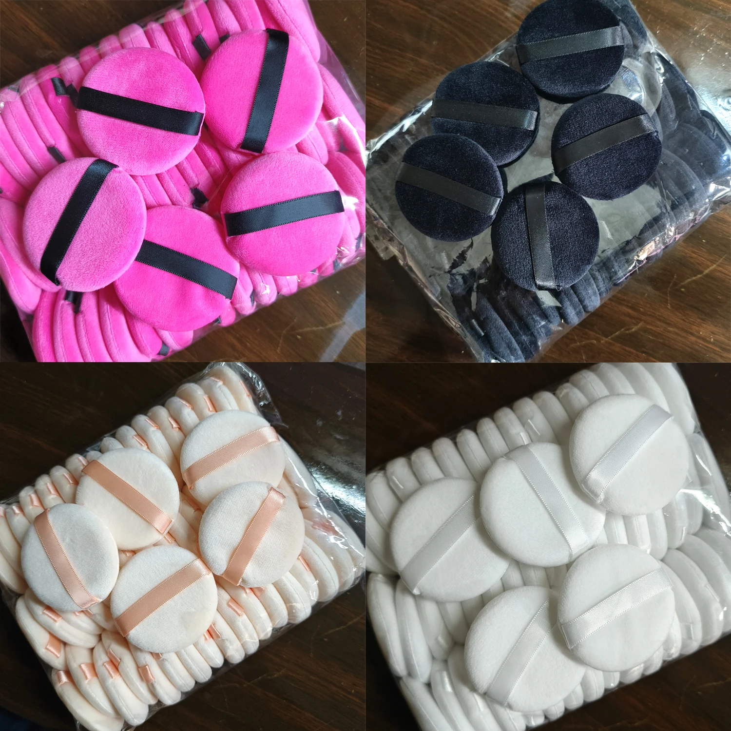 

Wholesale 50Pcs Round Powder Puff Facial Makeup Sponge Soft Velvet Cosmetics Puff Mixer Beauty Foundation Makeup Access