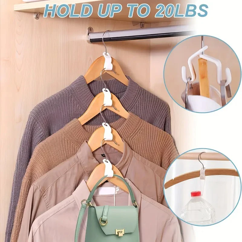 40PCS Clothes Hanger Connector Hooks Heavy Duty Cascading Hanger Extender Hooks Plastic Hangers Extenders Hooks for Organiser