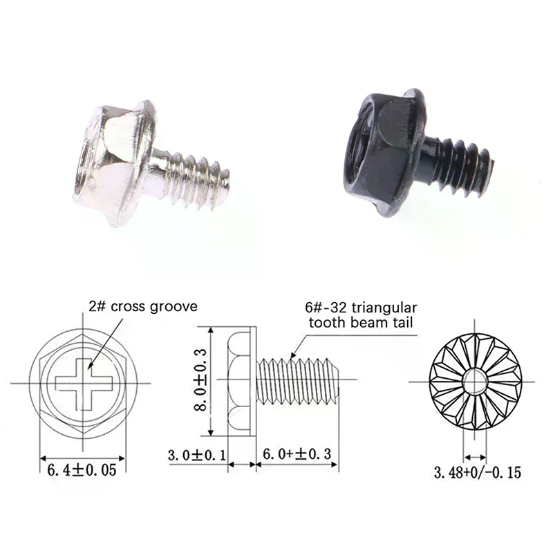 Hard Drive Motherboard Mounting Screws For Motherboard PC Case CD-ROM Hard Disk 100Pcs Toothed Hex Computer PC Case