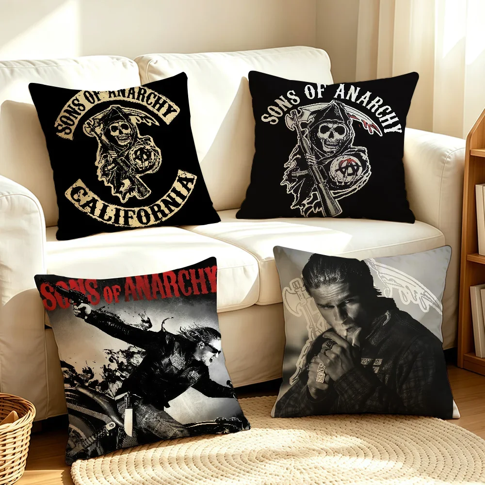 TV S-Sons of A-AnarChy-S cushion cover Soft Smooth Pillow Case Hidden Zipper Washable Decorative Couch Office Gift