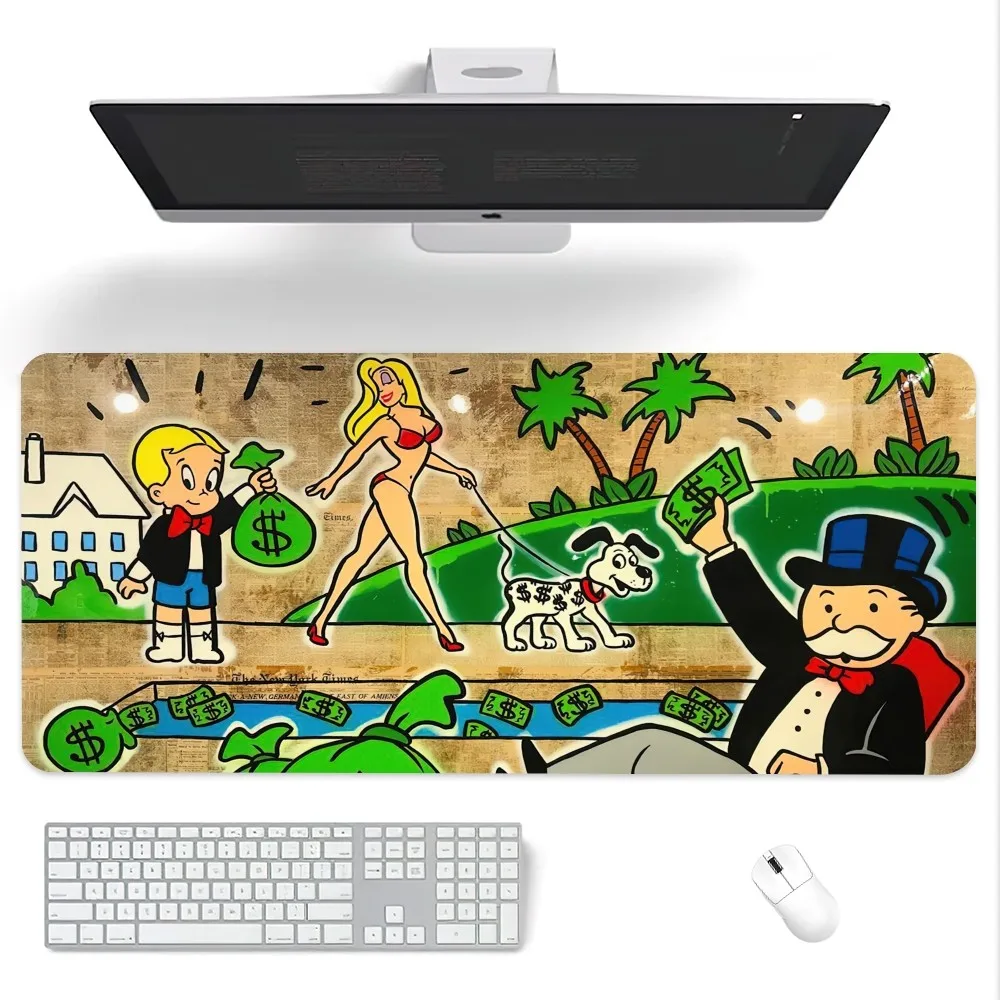 Cartoon Alec Monopoly Dollar Mouse Pad Computer Laptop Gaming Office Wrist Guard Non Slip Keyboard Pad