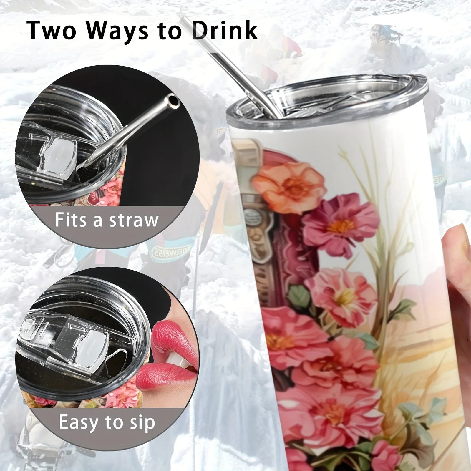 1개, 뚜껑과 빨대가 있는 텀블러, 20온스 스테인리스 - Travel Accessories Bottles 리뷰 및 가격