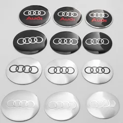 56/60/65mm 4PCS Car Wheel Center Covers Sticker Hub Caps Decoration Decals For Audi S Sline A1 A2 A3 S3 S6 Q3 8V A6 C7 A5 Q5 A1