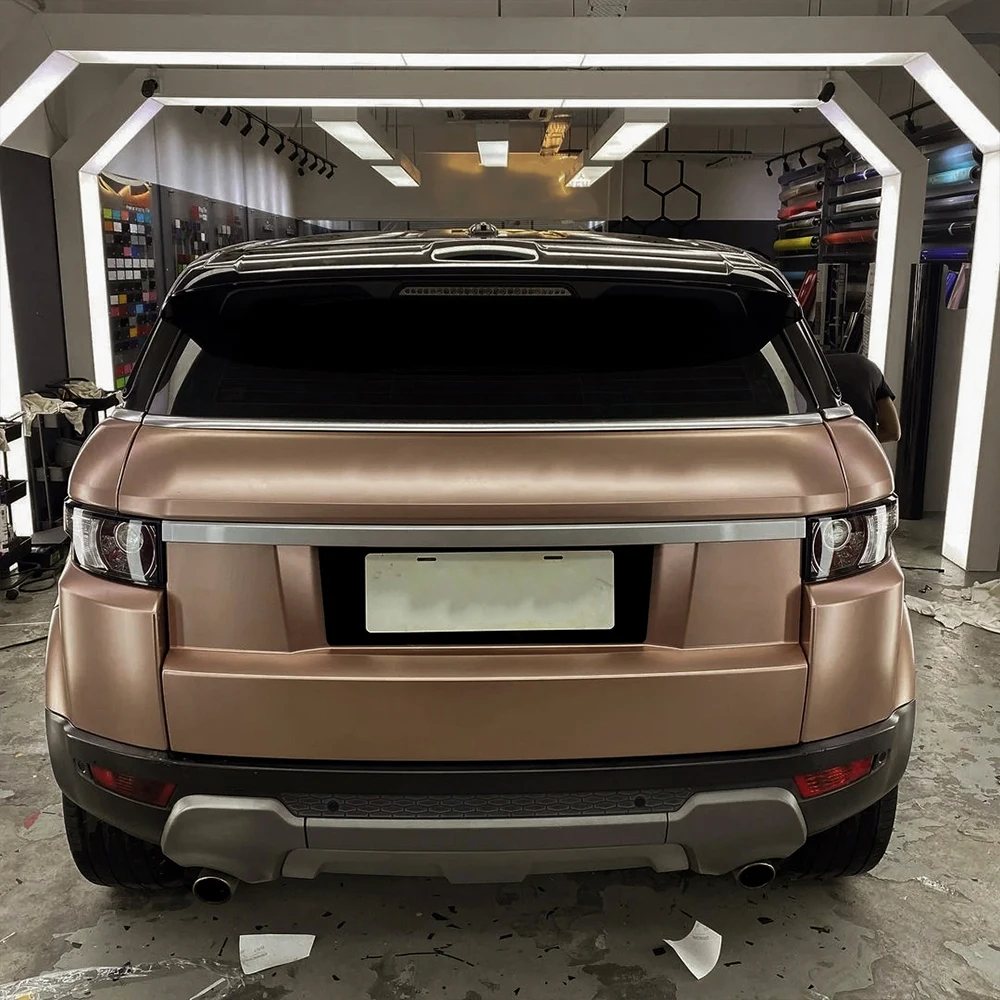 Matte Metallic Rose Gold Car Sticker Bubble Free Wrap Vinyl Film PET Auto Body Self Adhesive Sticker Car Accessories Decoration