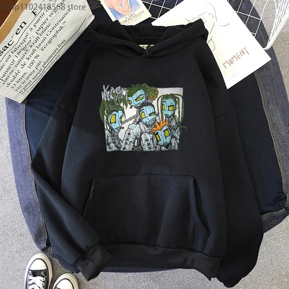 Sudadera Korn Band, sudaderas con capucha mentales pesadas, sudadera de manga larga para mujer, pareja, Tops de lana suave, ropa de hombre de ajuste Regular Funko Pop