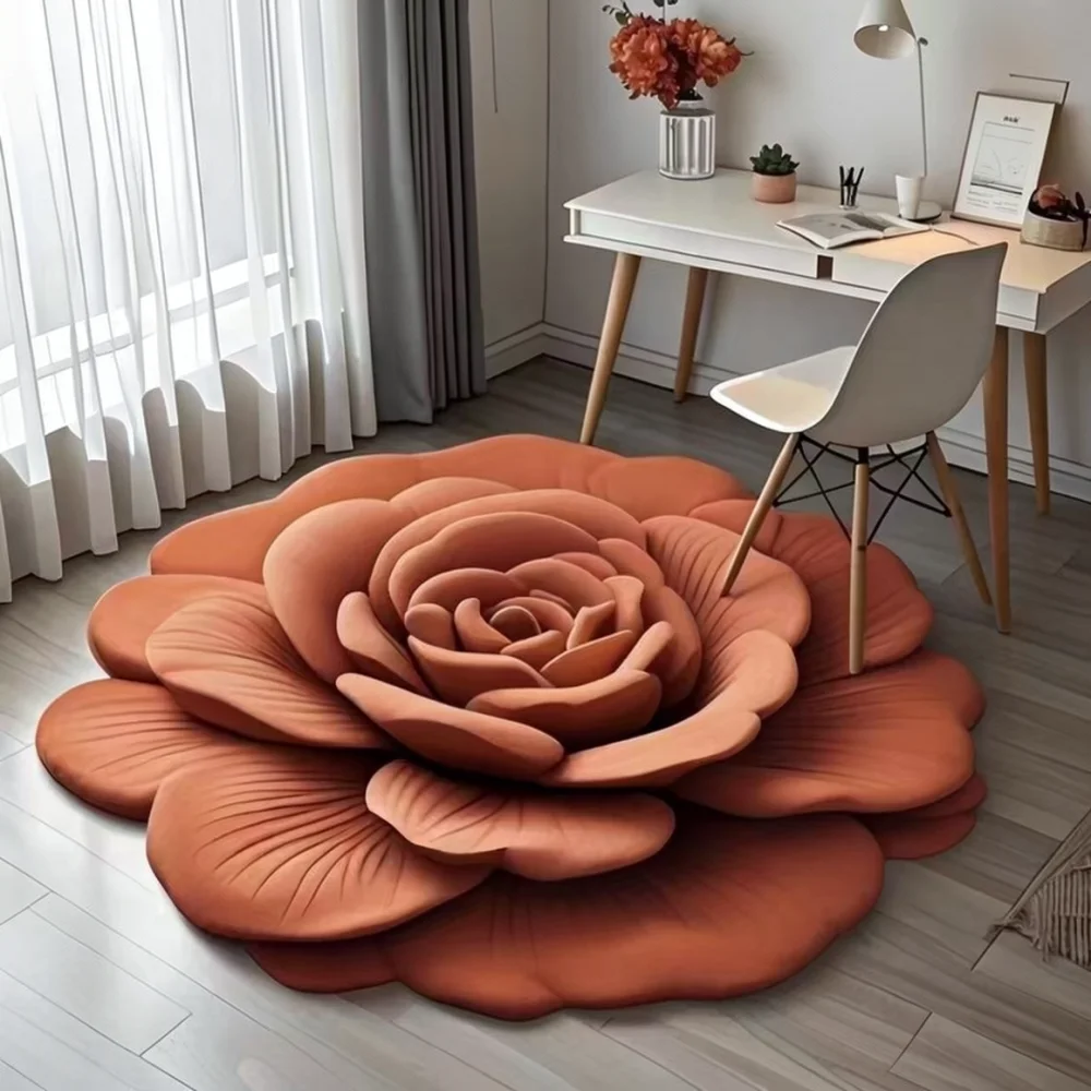 Creative Irregular Flower Pattern Rug Crystal Velvet Washable Decorative Floor Mat For Home Entrance Hallway Carpet
