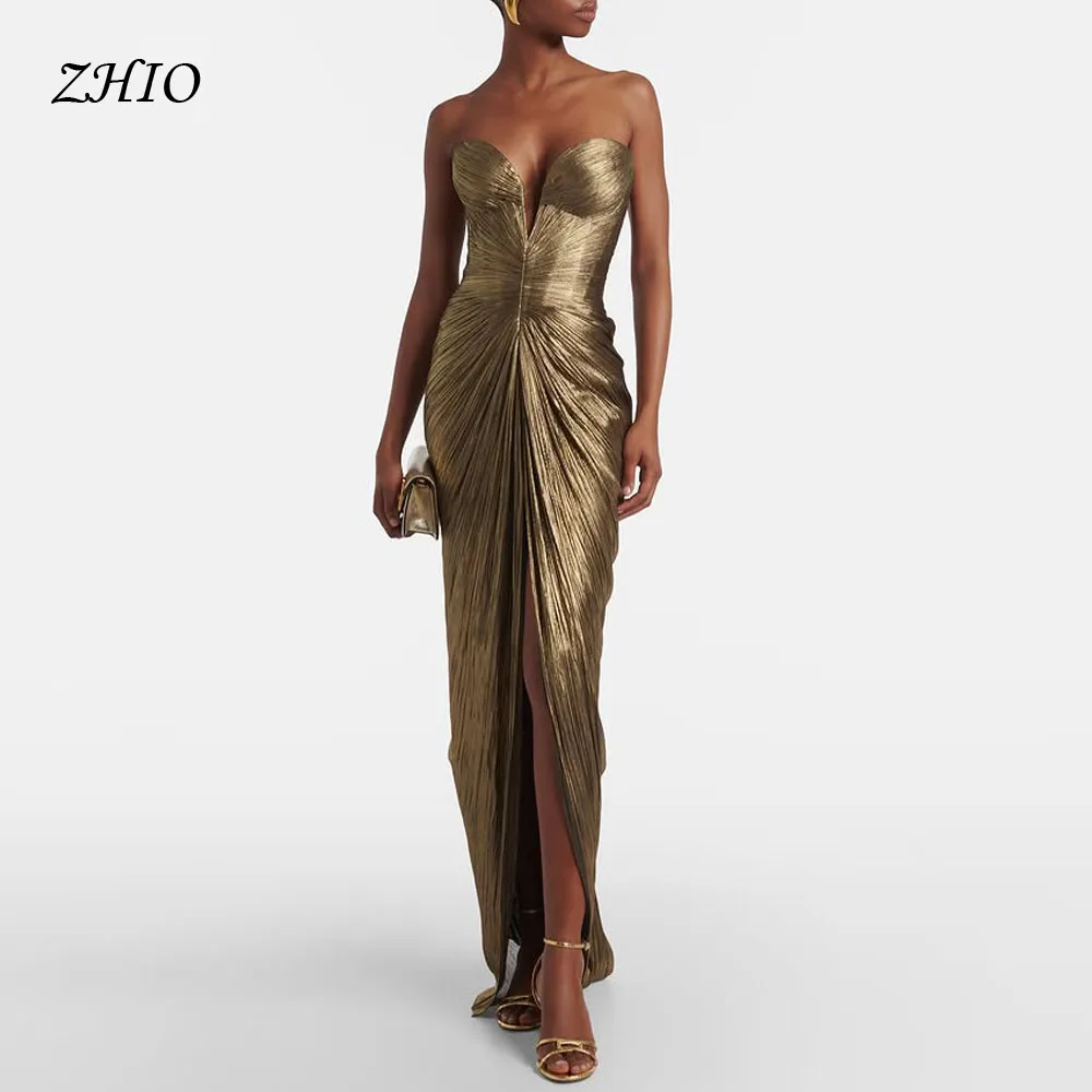 

ZHIO 2026 Mermaid Sleeveless Prom Dresses Sweetheart Sleeveless Pleat Evening Dress Long Formal Gown Robe De Soirée Customized
