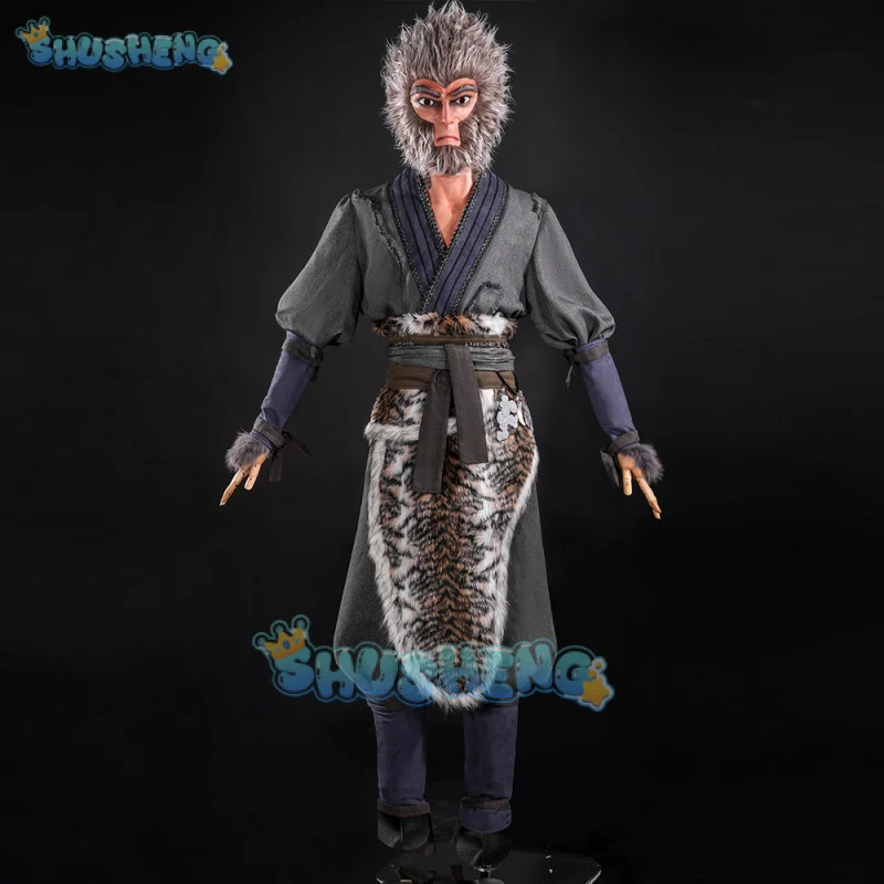 

Black Myth Wukong The Destined One Cosplay Costume Uniform Tail Gourd Props Outfit Halloween Party for Women Men Props