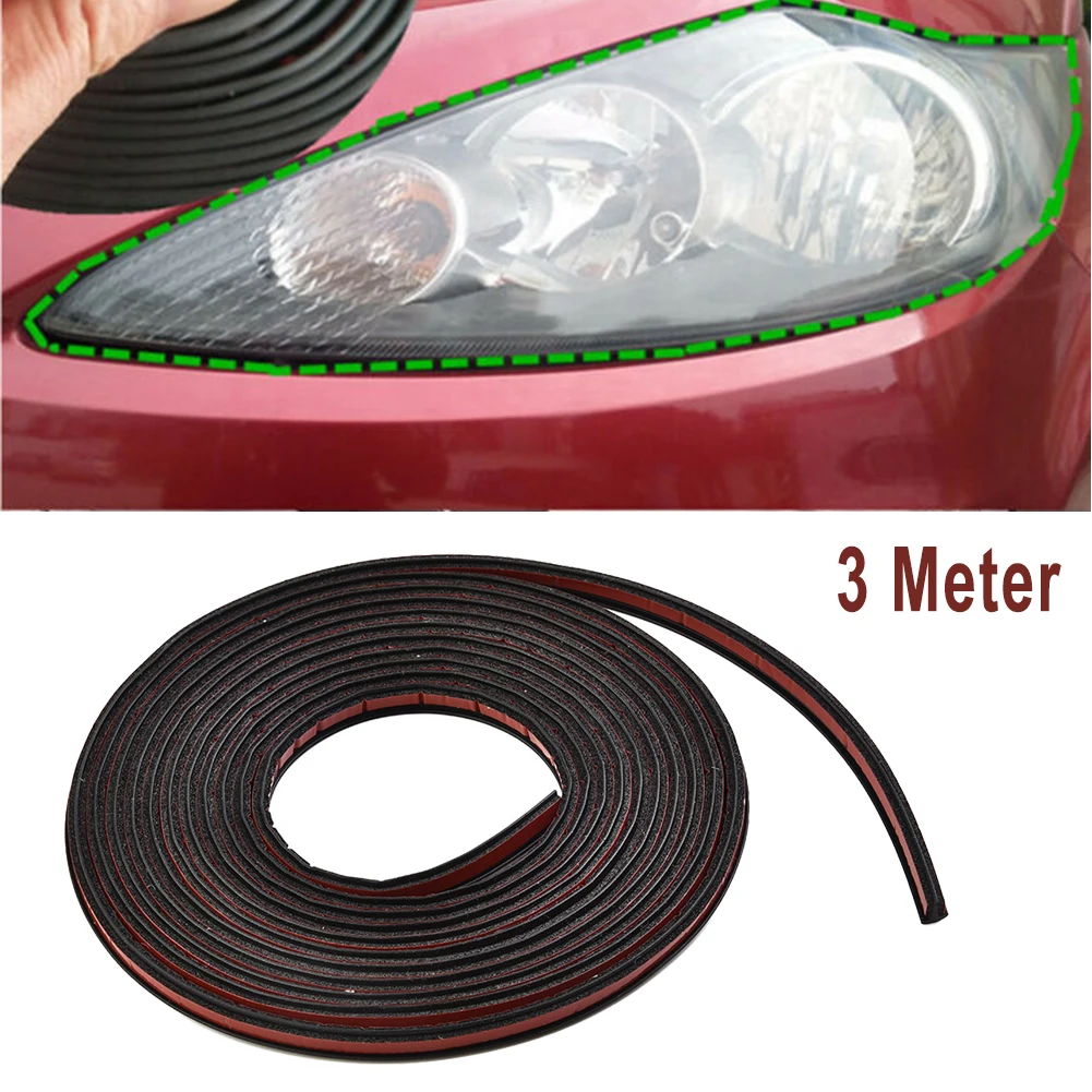 

3-метровая резиновая уплотнительная лента из EPDM, Т-образная уплотнительная лента с двусторонней лентой для автомобиля, передний и задний бампер, боковая накладка, отделка