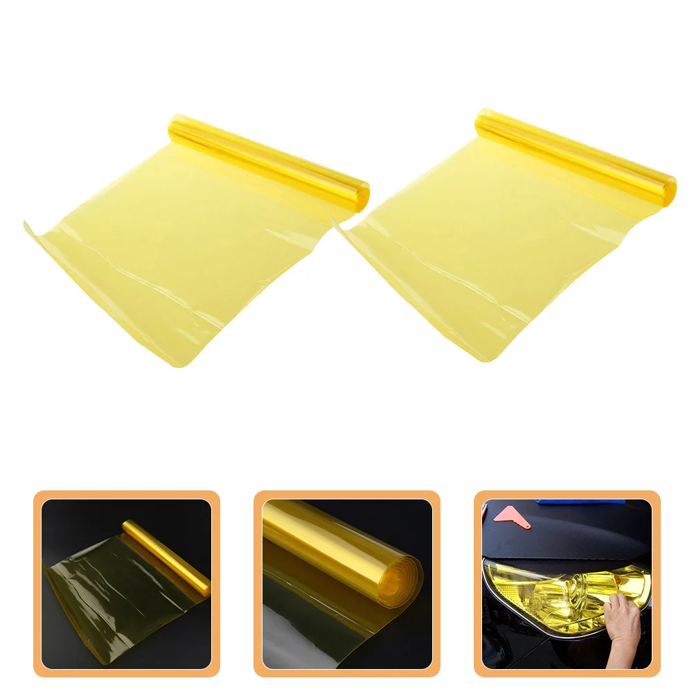 

30X180Cm Yellow Headlight Tint Film Triple Layer Car Vinyl Auto Protection Enhanced Night Visibility Diy Waterproof Fog Light