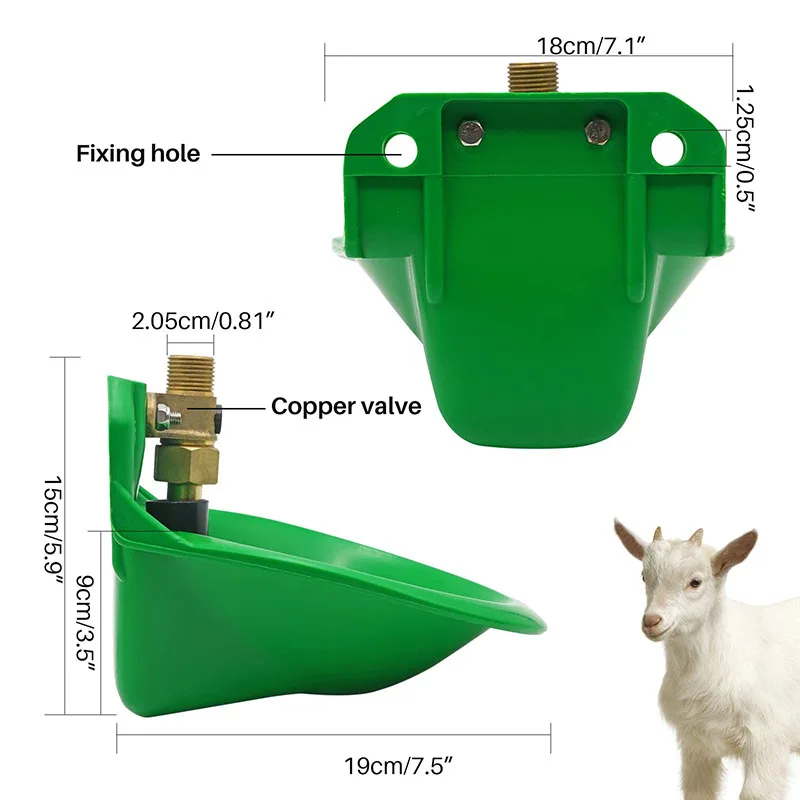 Sheep Drinking Bowl Copper Valve Head Plastic Drinker Sheep Automatic Drinking Bowl Anti-Fall Amniotic Water Bowl Feeder