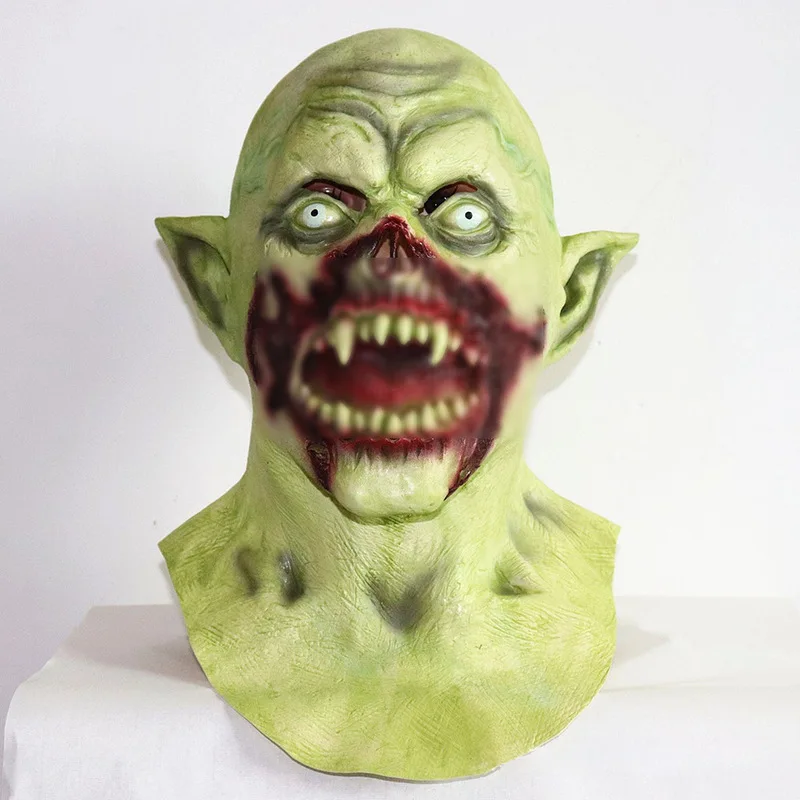 Le Cool Halloween vampire , latex horror headgear, zombie rotten mouth elf scary mask