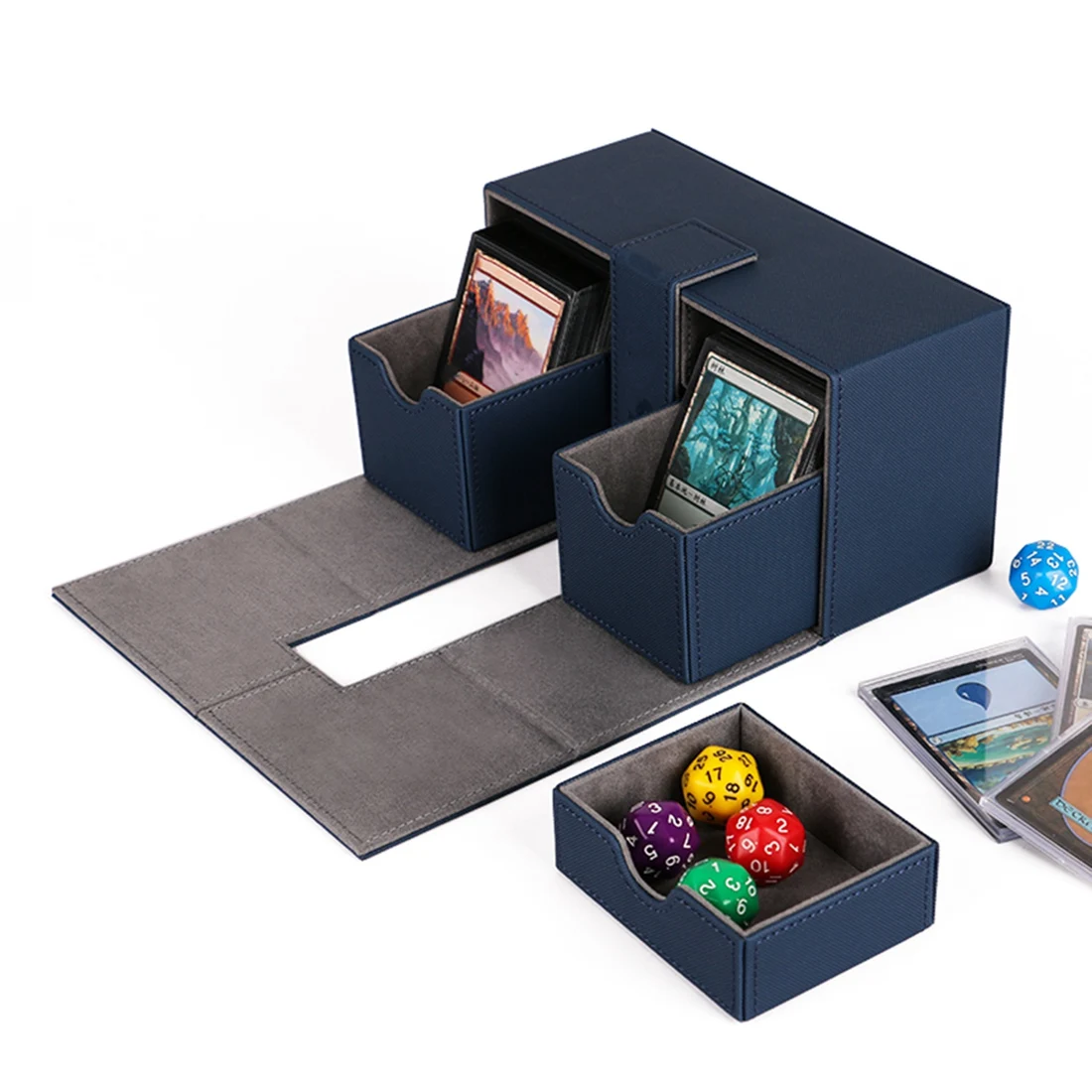 

ABKQ-Ultra 200+Cards Deck Box PU Leather Board Games Cards Deck Case For Magicalalal The Cards MGT/Pkm/Gathering Games