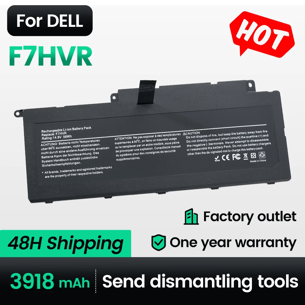 

Keyuan F7HVR New Laptop Battery 17-7000 T2T3J for Dell 062VNH 15-7537 Inspiron 15 7537 17 7737 Series