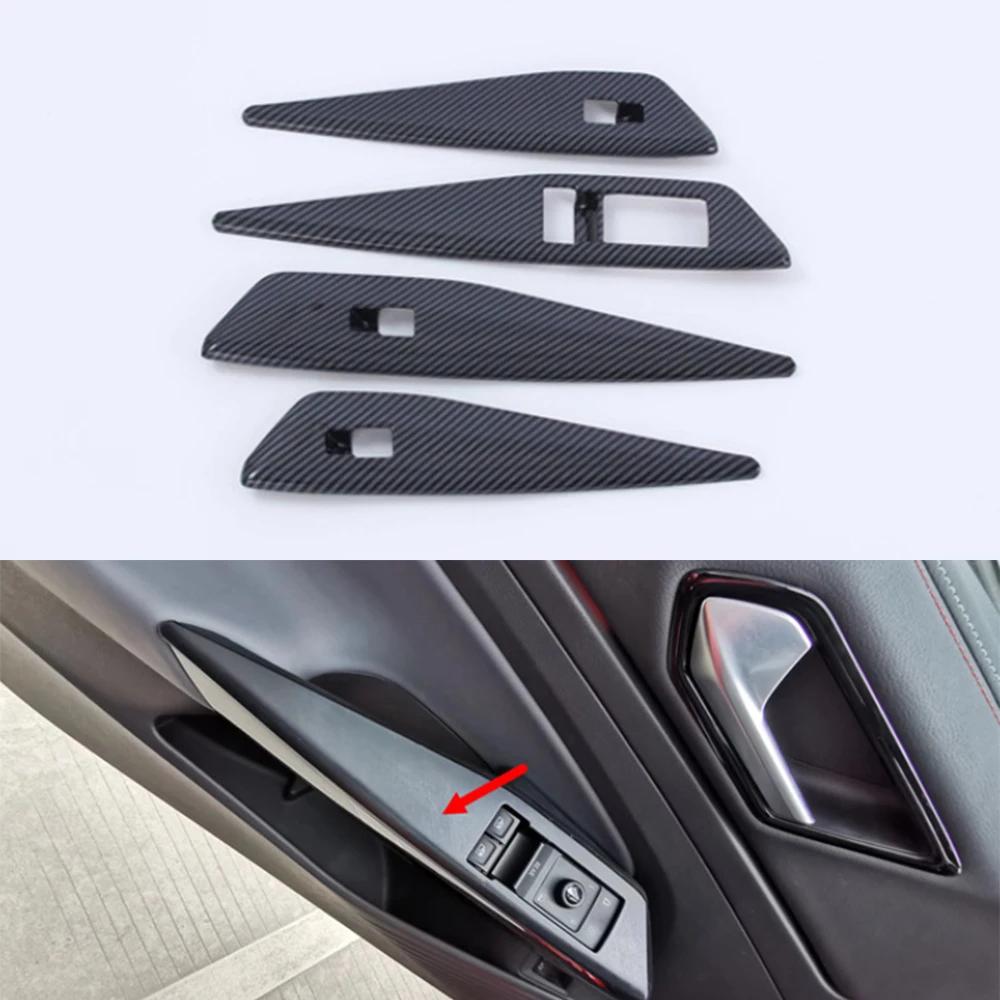 

For Volkswagen ID.4X 2022 LHD Car Door Armrest Window Lift Switch Panel Cover ABS Trim Interior Auto Styling Moldings 4pcs