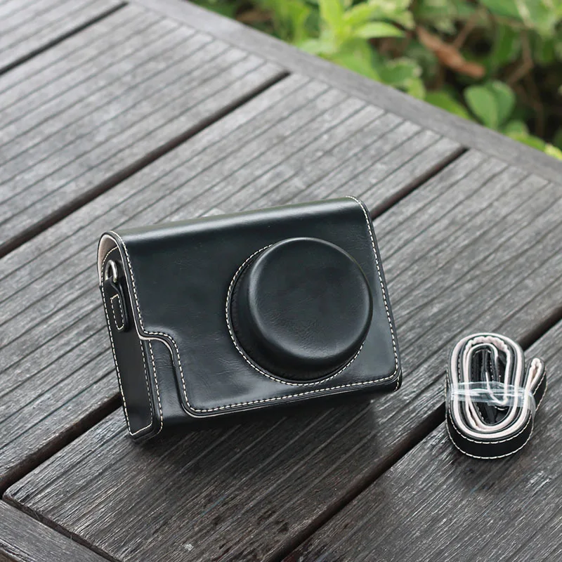 Suitable for Sony Zve10 Leather Bag A5100 Case for Canon G16V1 All Inclusive for Nikon P7800 Crossbody Camera Bag