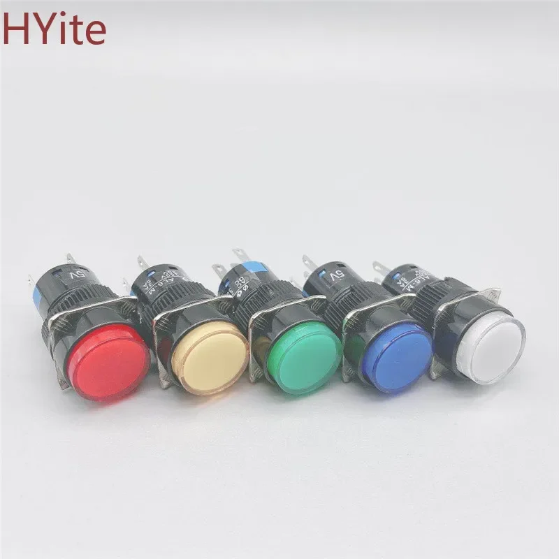 LED 5v 12V 24v 220V 16mm  la128a  Momentary push button with lamp ,5pins