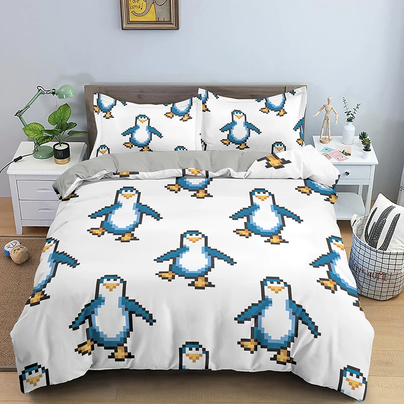 

Duvet Cover Set Cartoon Animal Print Quilt Cover Set Single Double King Size Bed Cover Set Skin Friendly Fabric Bedding Set