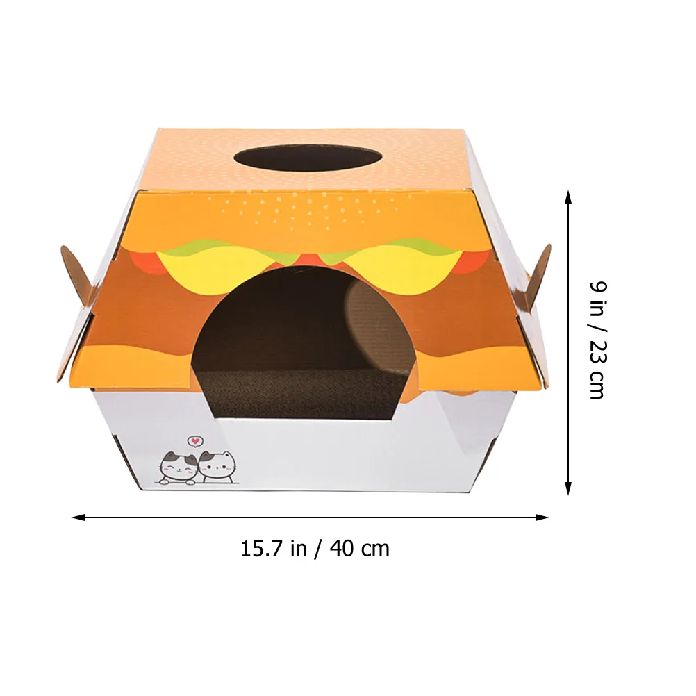 猫の巣のスクラッチパッド,ハンバーガー,子猫のボード,創造的なスクラッチャー,加熱された家