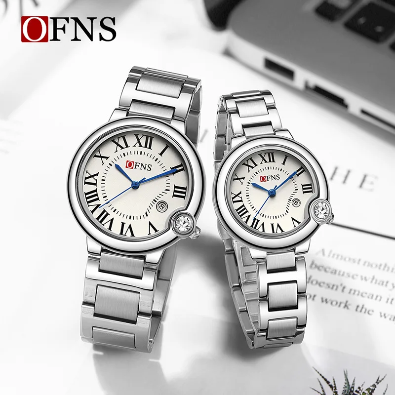 OFNS couple watch, classic Roman plate, simple, light luxury, waterproof calendar, preferred for confession/birthday/gift giving